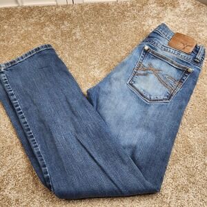 Wrangler 20X Mens Medium Wash Straight Leg Embroidered Denim Jeans 31x30